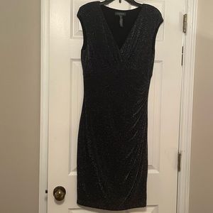 Black and Silver Ralph Lauren Fitted Dress
